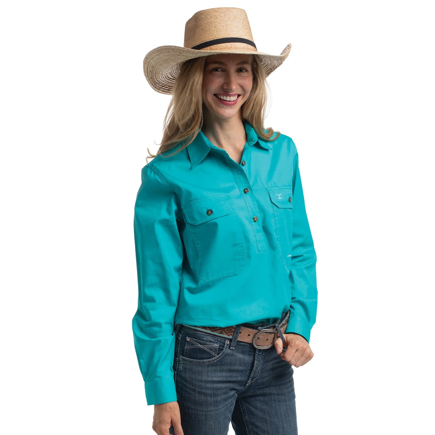 JCA Jahna Ladies Workshirt Turquoise