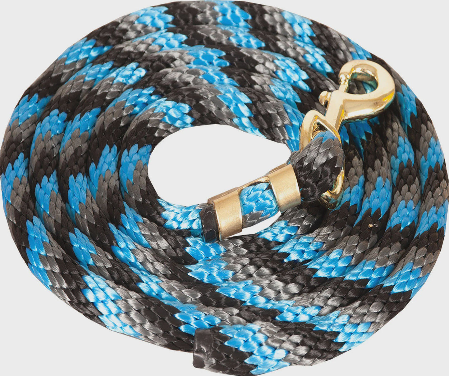 Ezy Ride Poly Lead Rope Black Turquoise & Silver