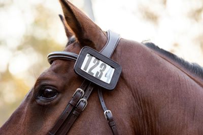 Cavalier Leather 3 Digit Bridle Number Holder Brown