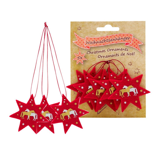 Felt Christmas Ornament Horses 5 Pack
