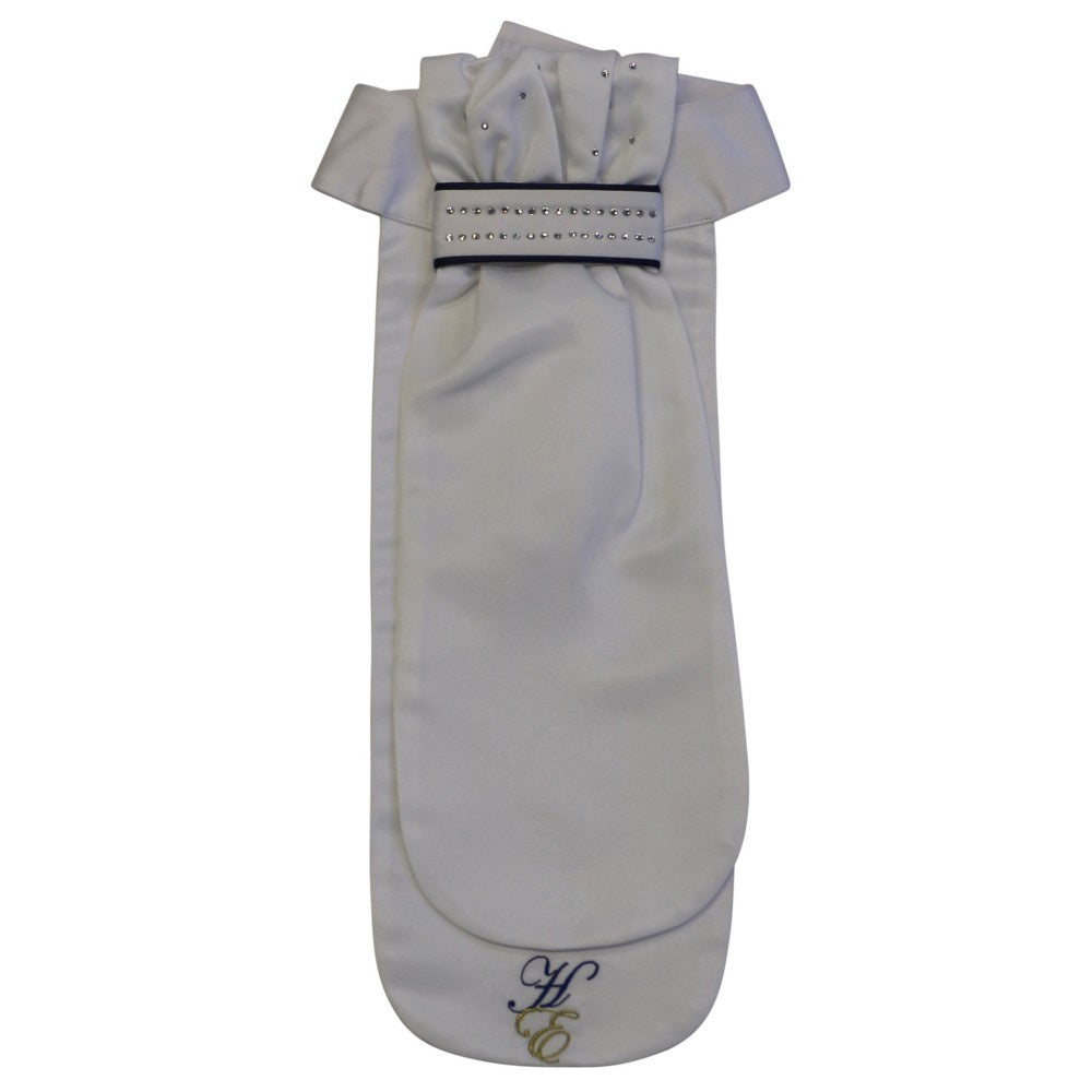 Huntington Stock Tie w/Crystals Navy Trim