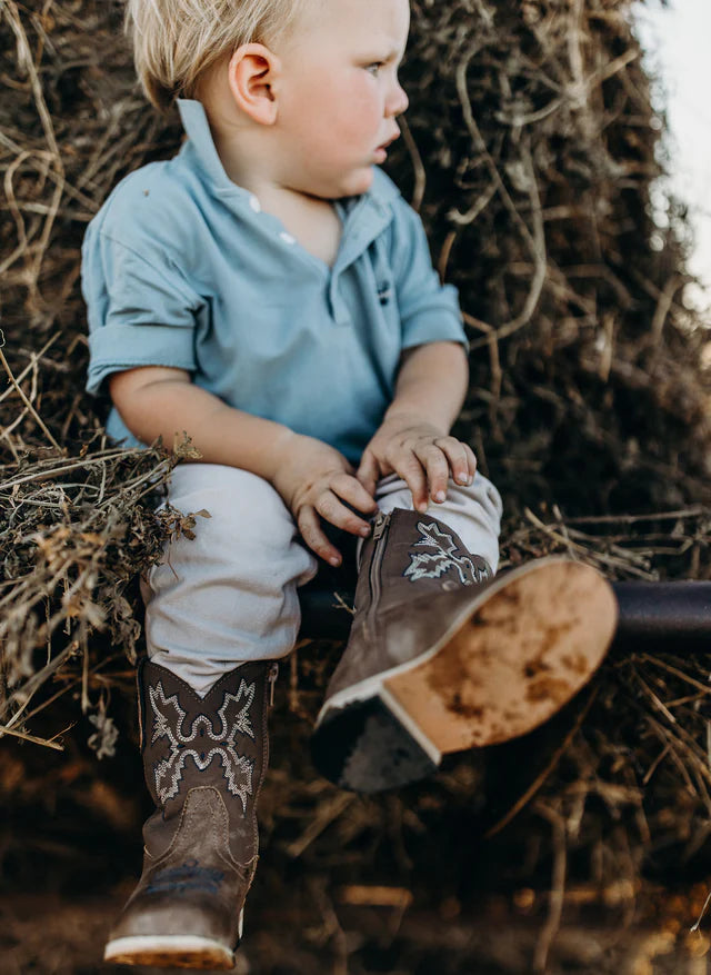 Baxter Junior Western  Boots Midnight Blue