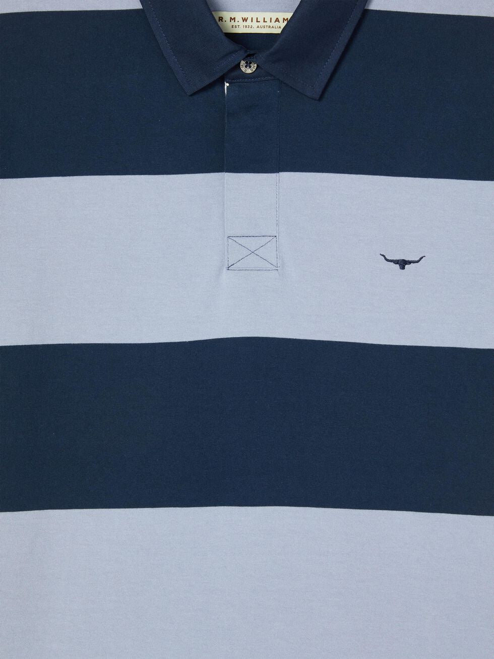 RM Williams Mannum Mens Polo Blue & Navy