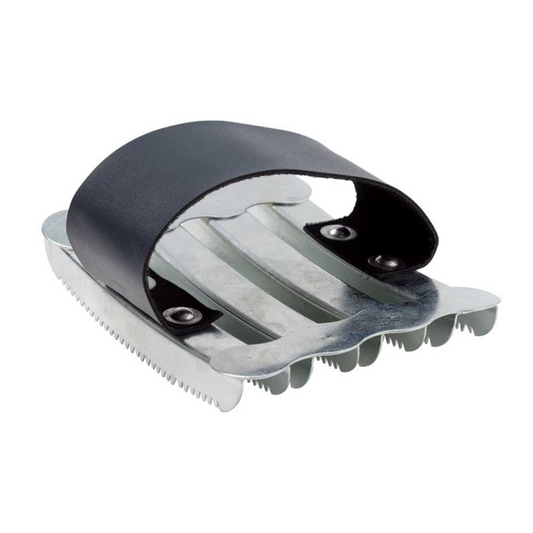 Metal Curry Comb with a Leather Strap