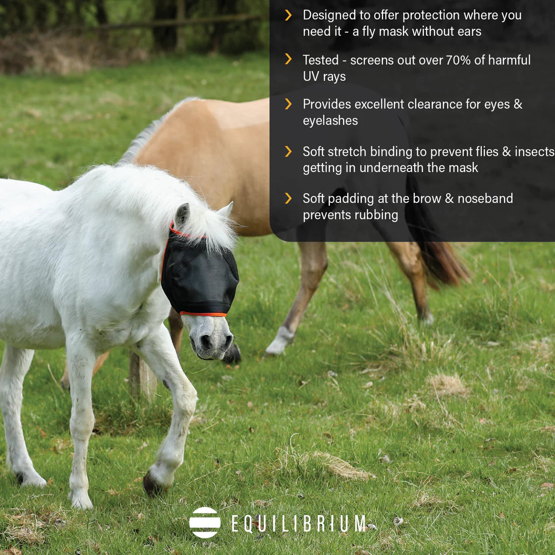 Equilibrium Fly Mask Midi No Ears Black