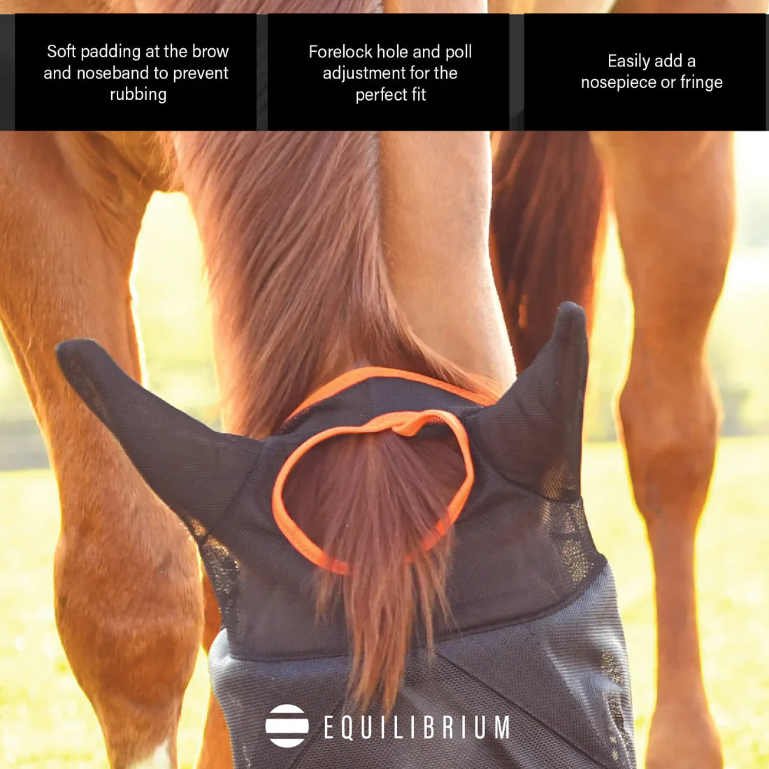 Equilibrium Fly Mask Midi with Ears Black