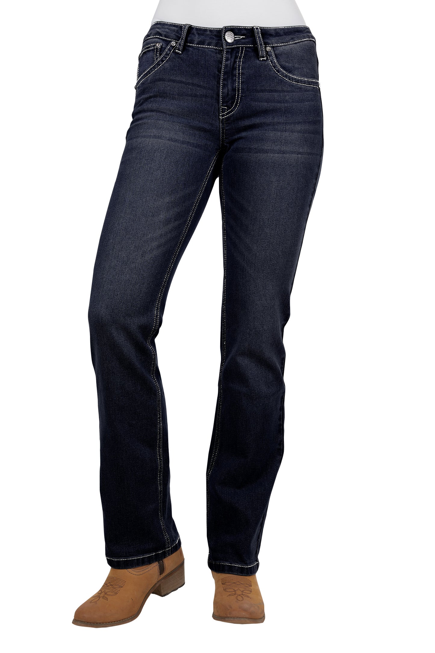 Pure Western Ladies Kim Hi Rise Boot Cut Jean Midnight