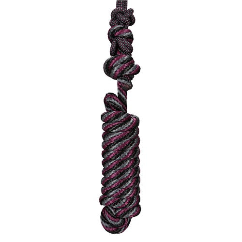 Pro Choice Rope Halter & Lead Black Grey & Burgandy
