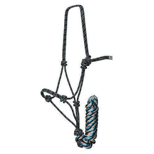 Pro Choice Rope Halter & Lead Black & Turquoise