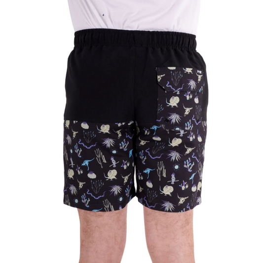 Pure Western Benny Boardshort Mens Black Multi