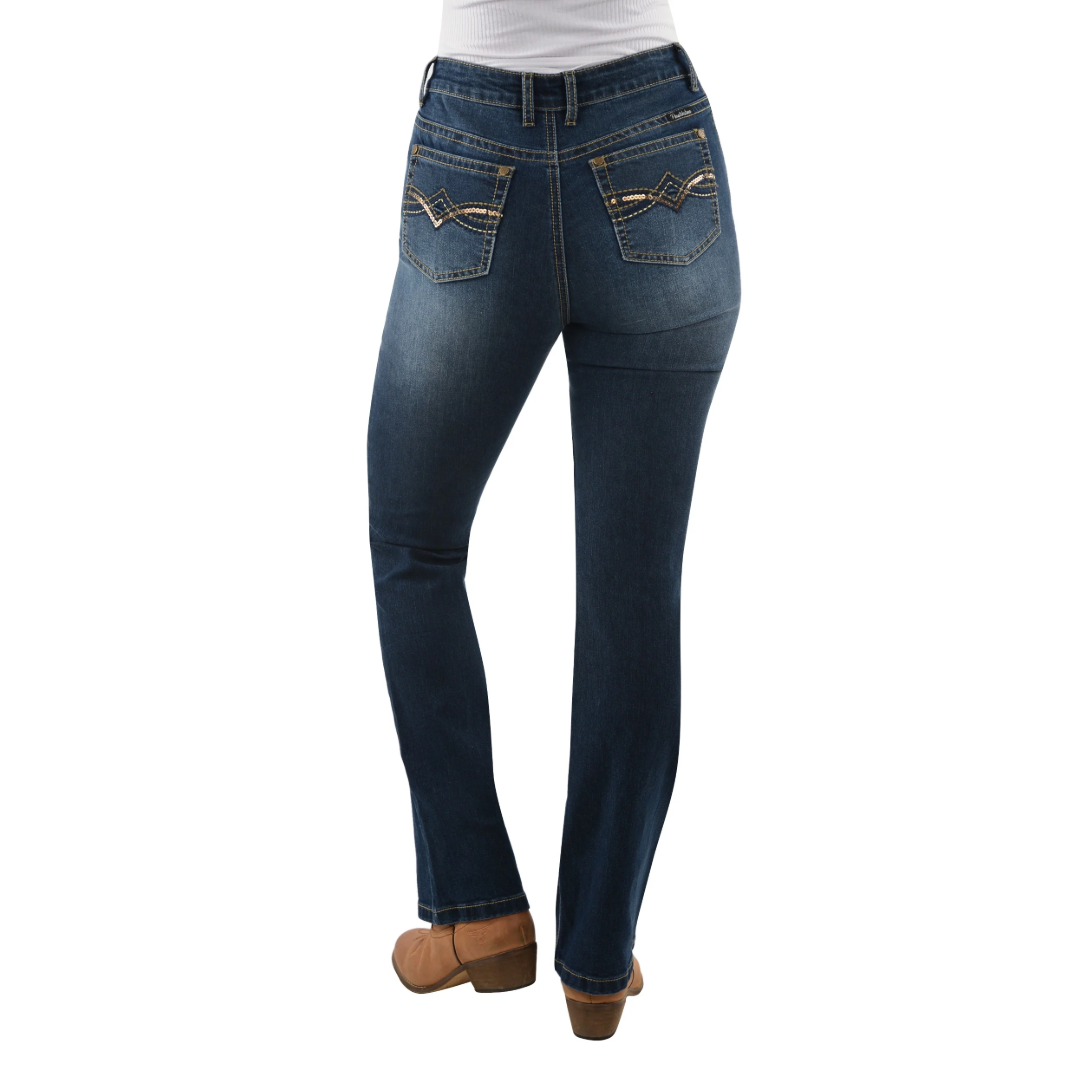 Pure Western Brady High Waist Boot Cut Ladies Jeans Midnight