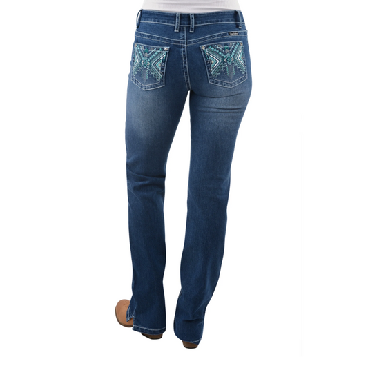 Pure Western Camila Ladies Straight Leg Jean True Blue