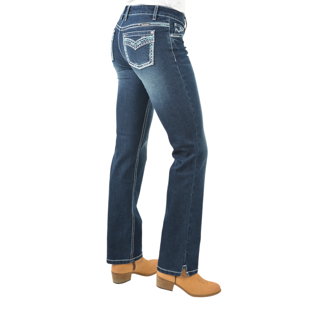 Pure Western Geraldine Straight Leg Ladies Jean Midnight