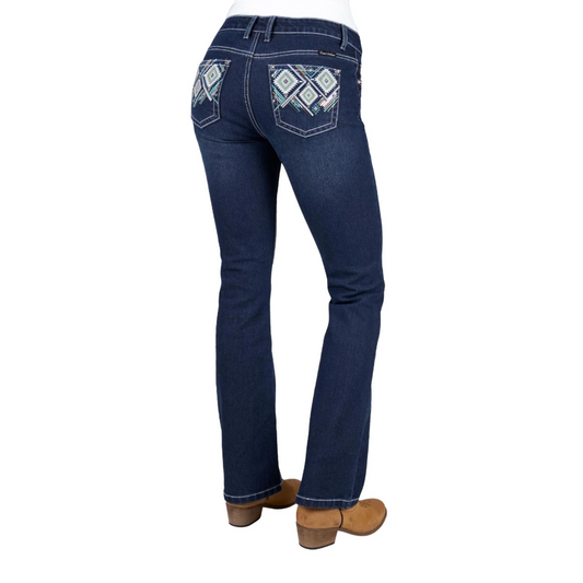 Pure Western Meg Ladies Boot Cut Jean Evening Sky