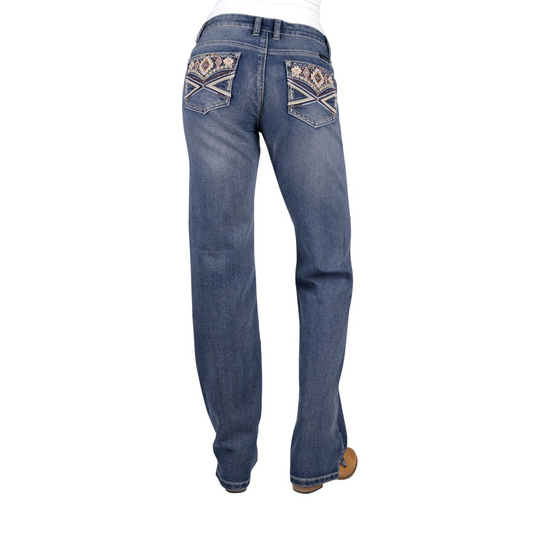 Pure Western Rue Ladies Straight Leg Jean Moonshine