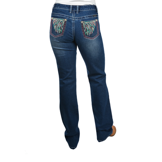 Pure Western Skylar Relaxed Rider Ladies Jeans True Blue