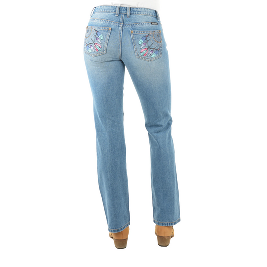 Pure Western Sunny Boot Cut Ladies Jeans Faded Blue