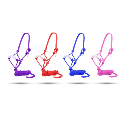 Rancher Adjustable Poly Halter with Lead Pink