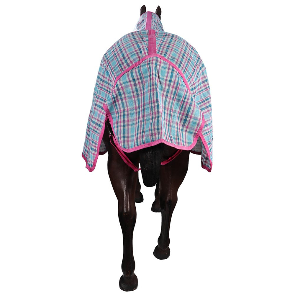PVC Shade Mesh Horse Rug Combo Ice Blue & Pink