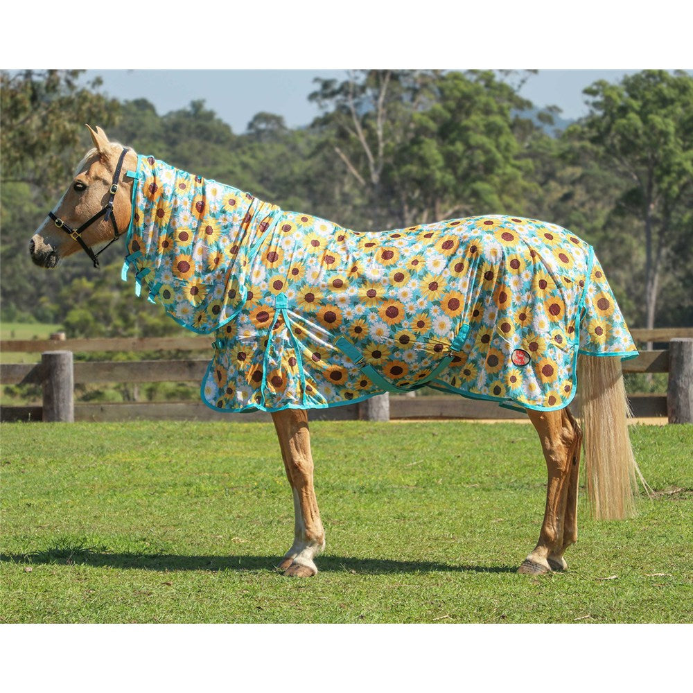 Fly Mesh Combo with Surcingles Sunflowers