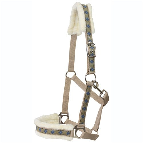 Rancher Fleece Lined Check Halter Fawn