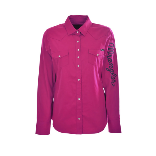 Wrangler Womens LS Drill Shirt Pink