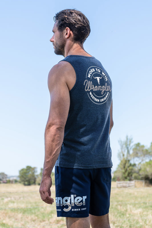 Wrangler Mens Zane Singlet Navy Marle