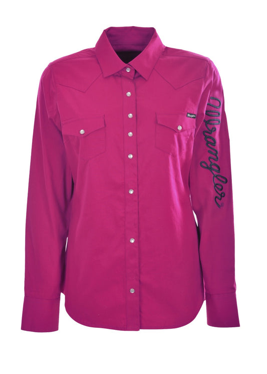 Wrangler Womens LS Drill Shirt Pink