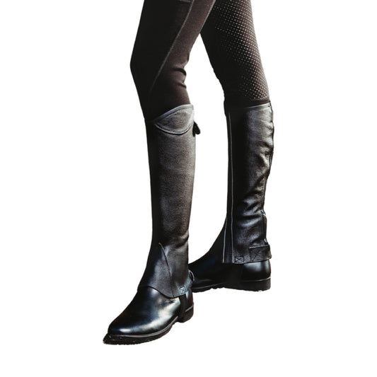 Showcraft Grained Leather Gaiters Black