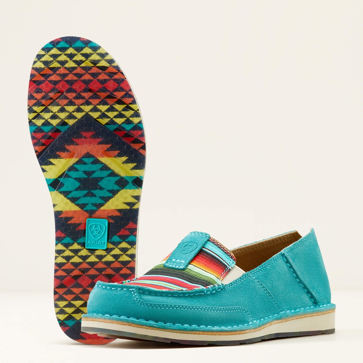 Ariat Ladies Cruiser Teal Suede & Striking Serape - Aitken's Saddlery