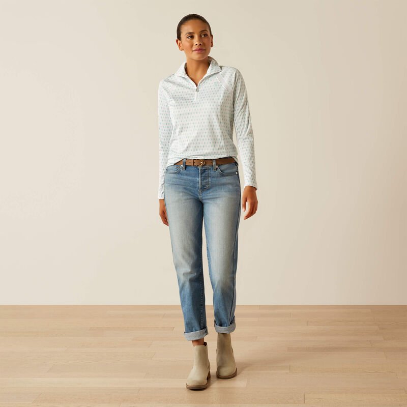 Ariat Ladies Sunstopper 3.0 1/4 Zip Shirt Beach Glass - Aitken's Saddlery