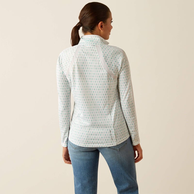 Ariat Ladies Sunstopper 3.0 1/4 Zip Shirt Beach Glass - Aitken's Saddlery