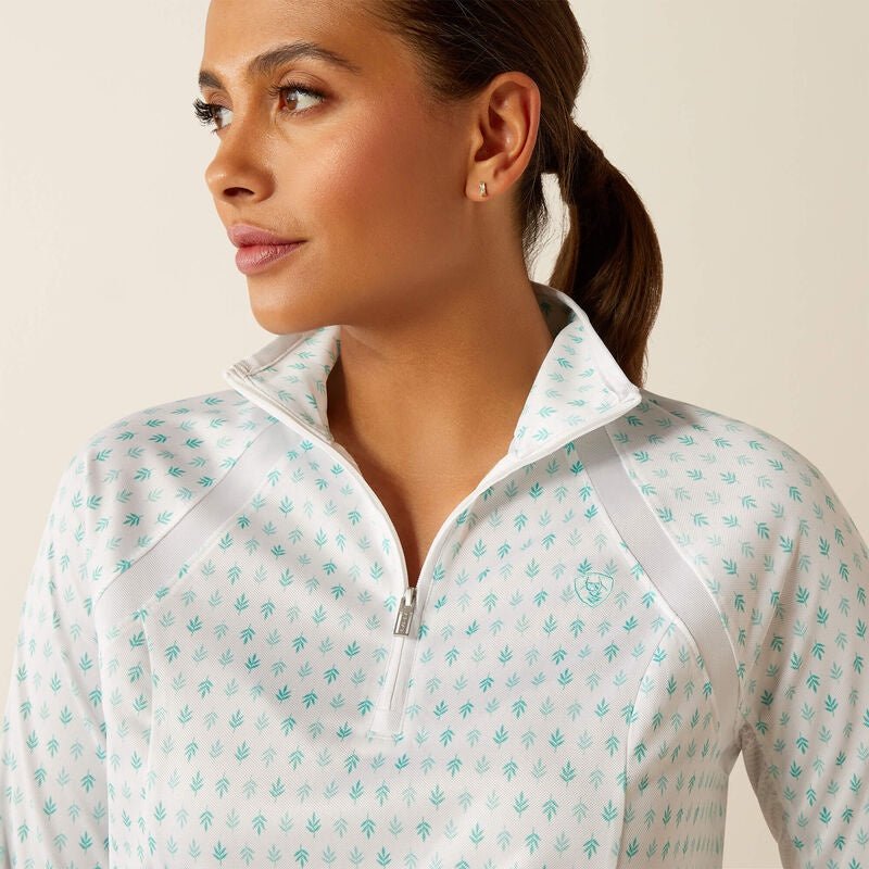Ariat Ladies Sunstopper 3.0 1/4 Zip Shirt Beach Glass - Aitken's Saddlery