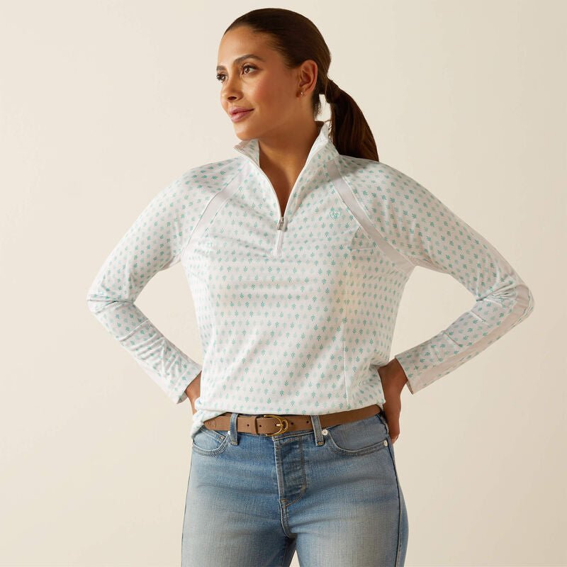 Ariat Ladies Sunstopper 3.0 1/4 Zip Shirt Beach Glass - Aitken's Saddlery