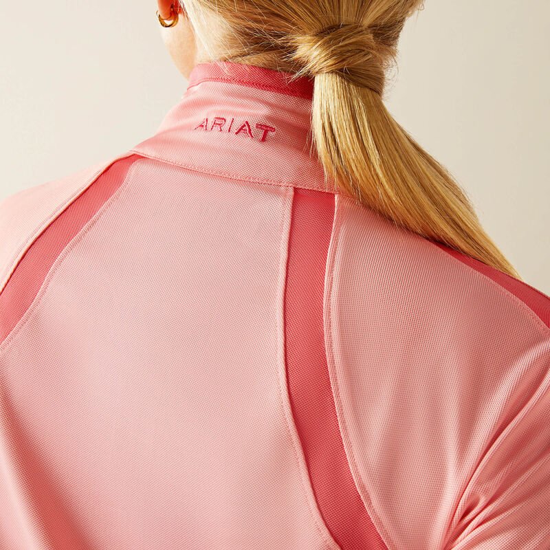 Ariat Ladies Sunstopper 3.0 1/4 Zip Shirt Flamingo Pink - Aitken's Saddlery