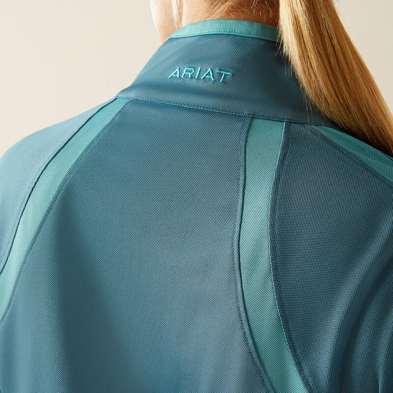 Ariat Ladies Sunstopper 3.0 1/4 Zip Shirt Storm Blue - Aitken's Saddlery