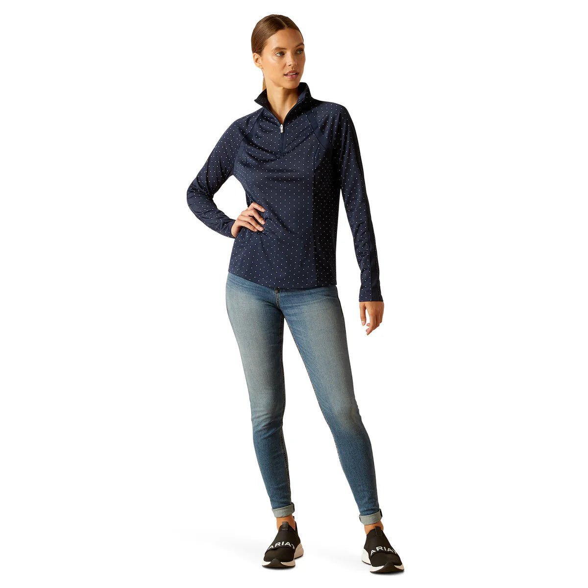 Ariat Ladies Sunstopper 3.0 Navy Dot - Aitken's Saddlery