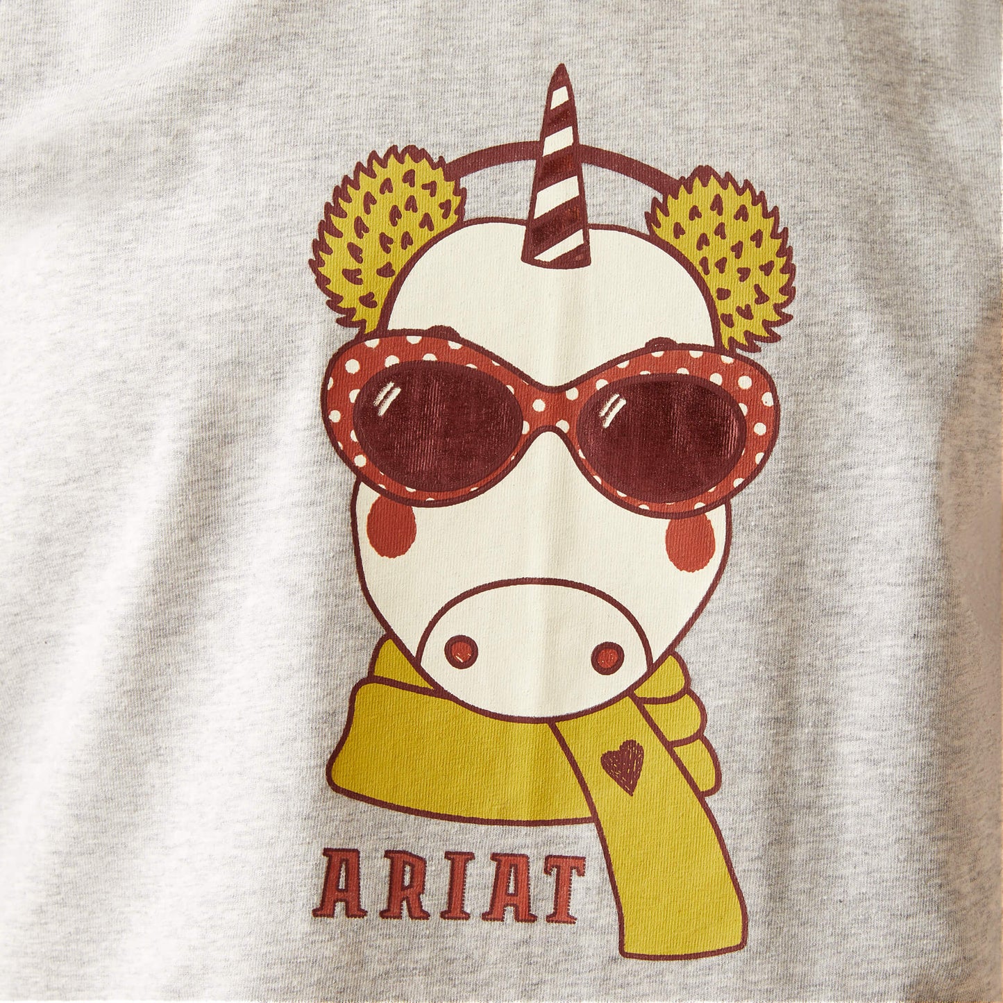 Ariat Uni Anime Youths LS Tee Heather Grey & Fired Brick - Aitken's Saddlery