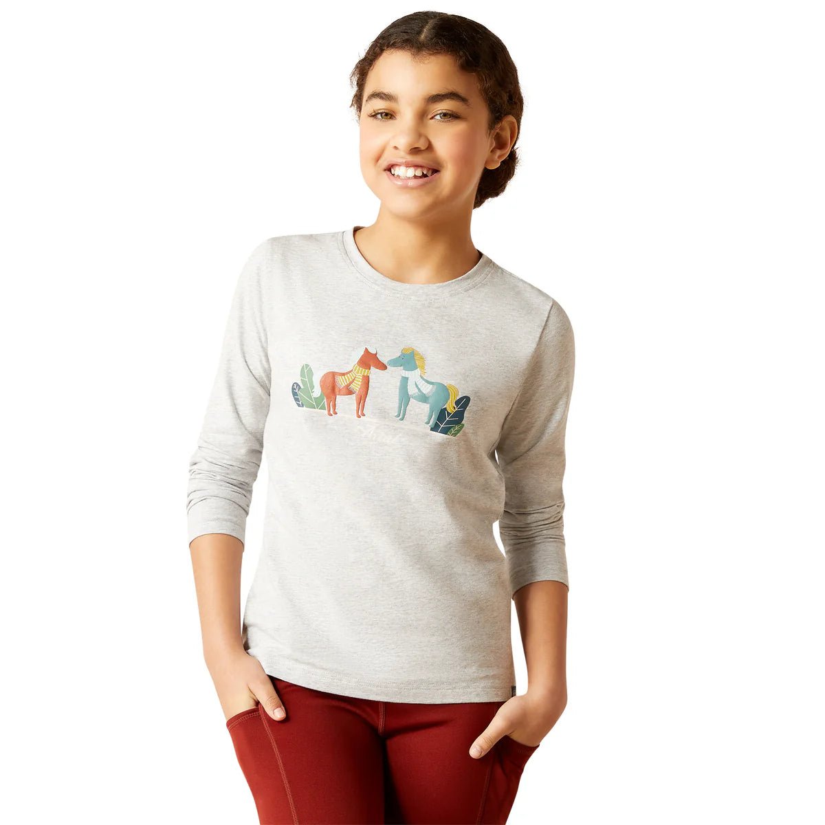 Ariat Winter Fashions Youth LS Tee Heather Grey - Aitken's Saddlery