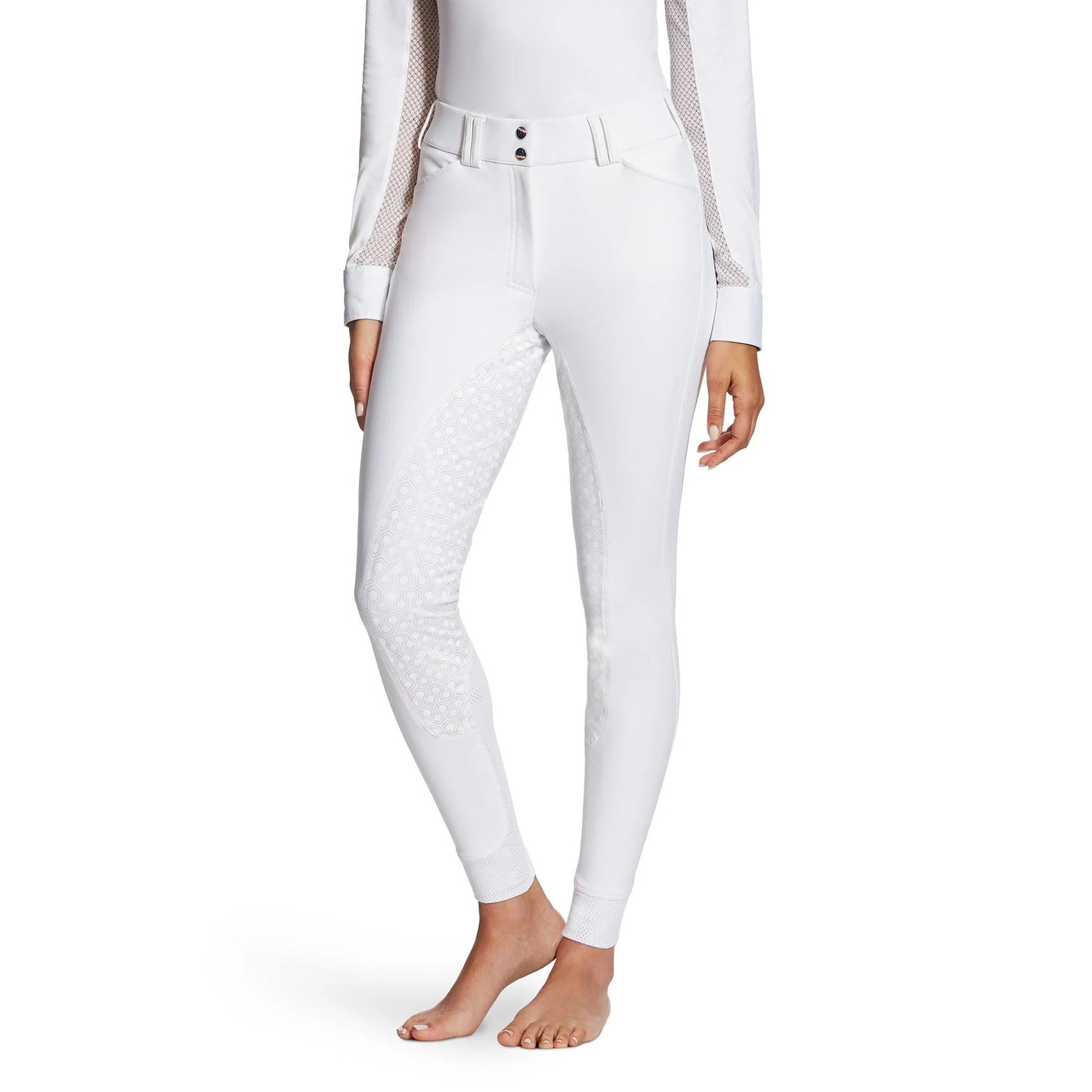 Ariat Womens Tri Factor Grip Breeches White - Aitken's Saddlery