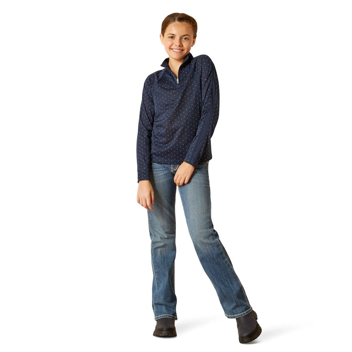 Ariat Yth Sunstopper 3.0 Navy Dot - Aitken's Saddlery
