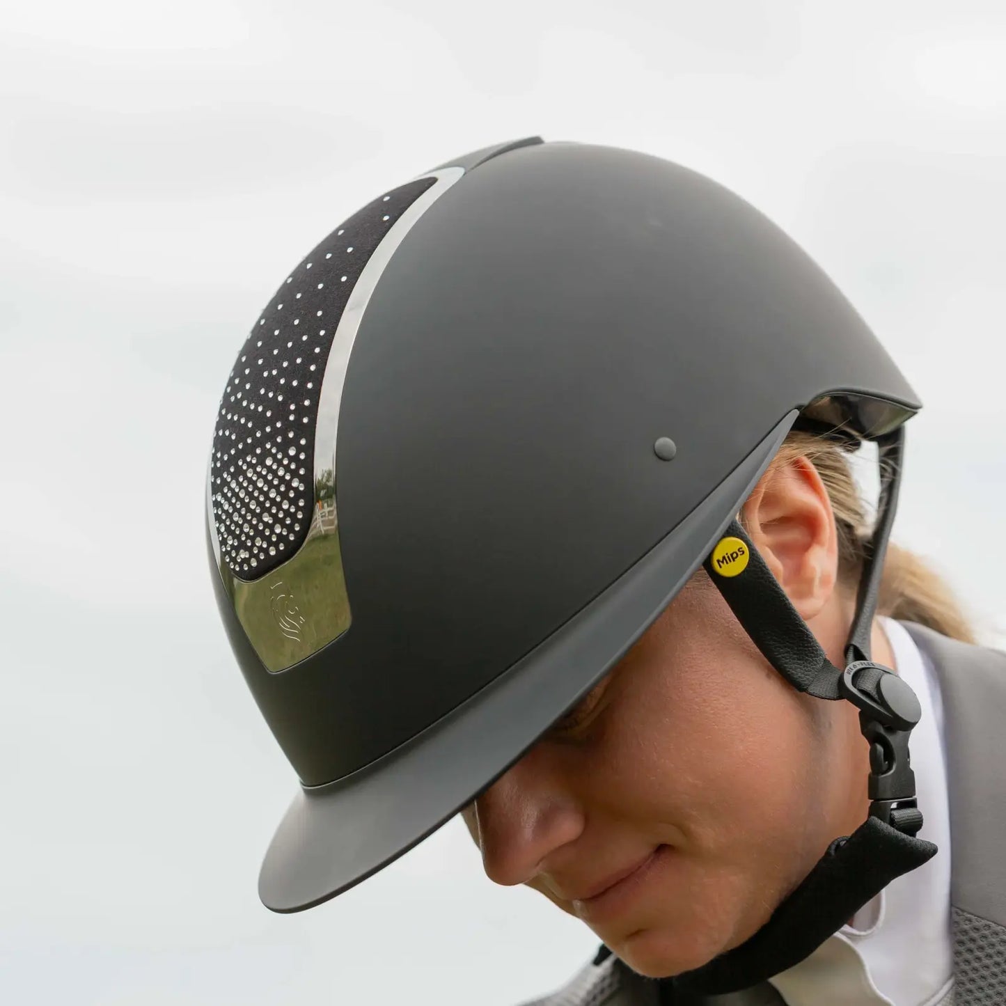 Equinavia Crown Mips Helmet Black with Silver Crystals