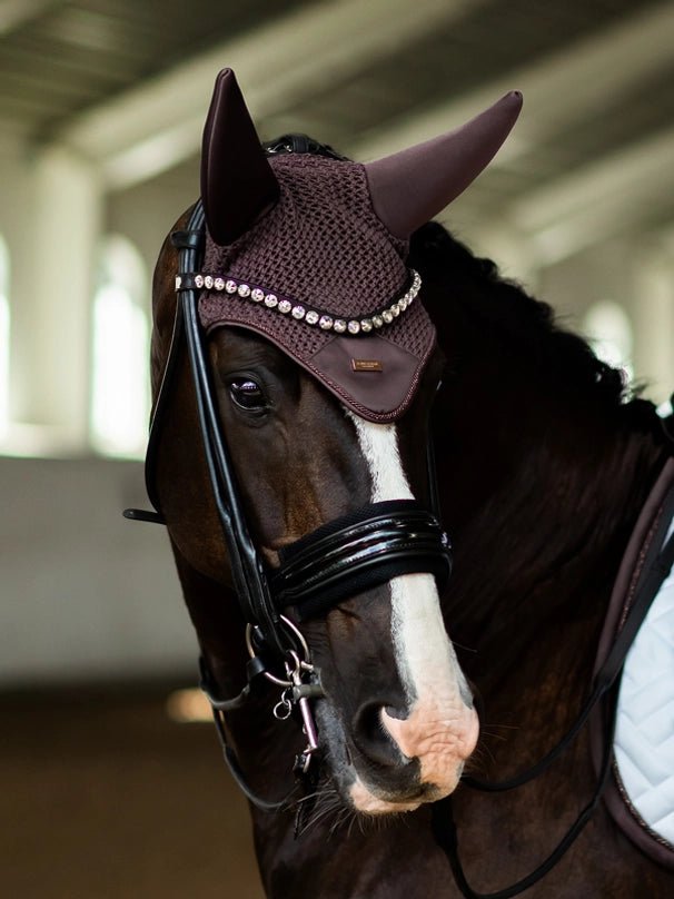 Equestrian Stockholm Padded Ear Bonnet Moonless Night - Aitken's Saddlery