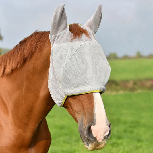 Equilibrium Fly Mask Midi with Ears Grey - Aitken's Saddlery