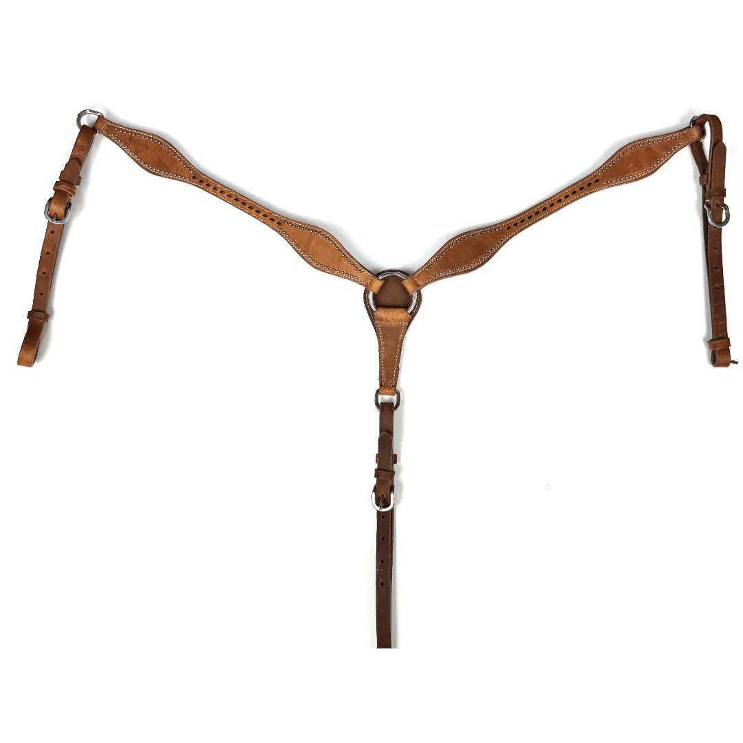 Ezy Ride Breastplate Shaped with Lace and Dots Harness Leather - Aitken's Saddlery