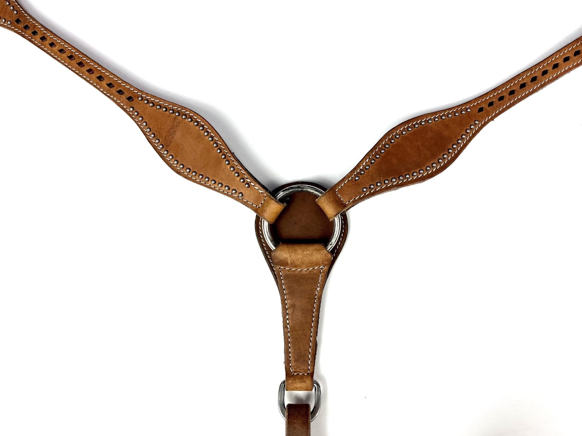 Ezy Ride Breastplate Shaped with Lace and Dots Harness Leather - Aitken's Saddlery