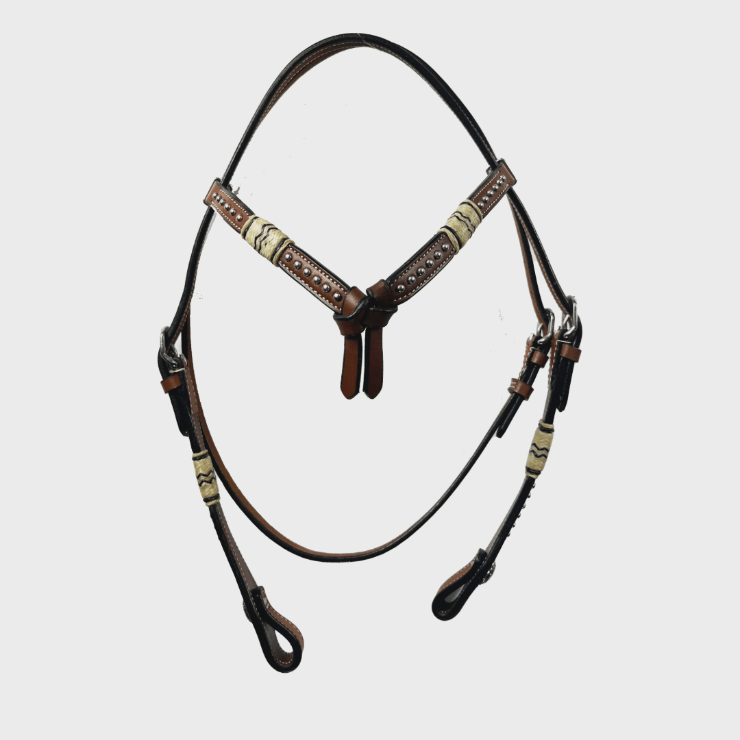 Ezy Ride Bridle Futurity with Dots and Rawhide - Aitken's Saddlery