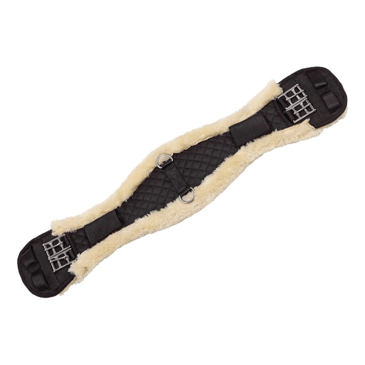 Fleece Lonsdale Girth Black with White - Aitken's Saddlery