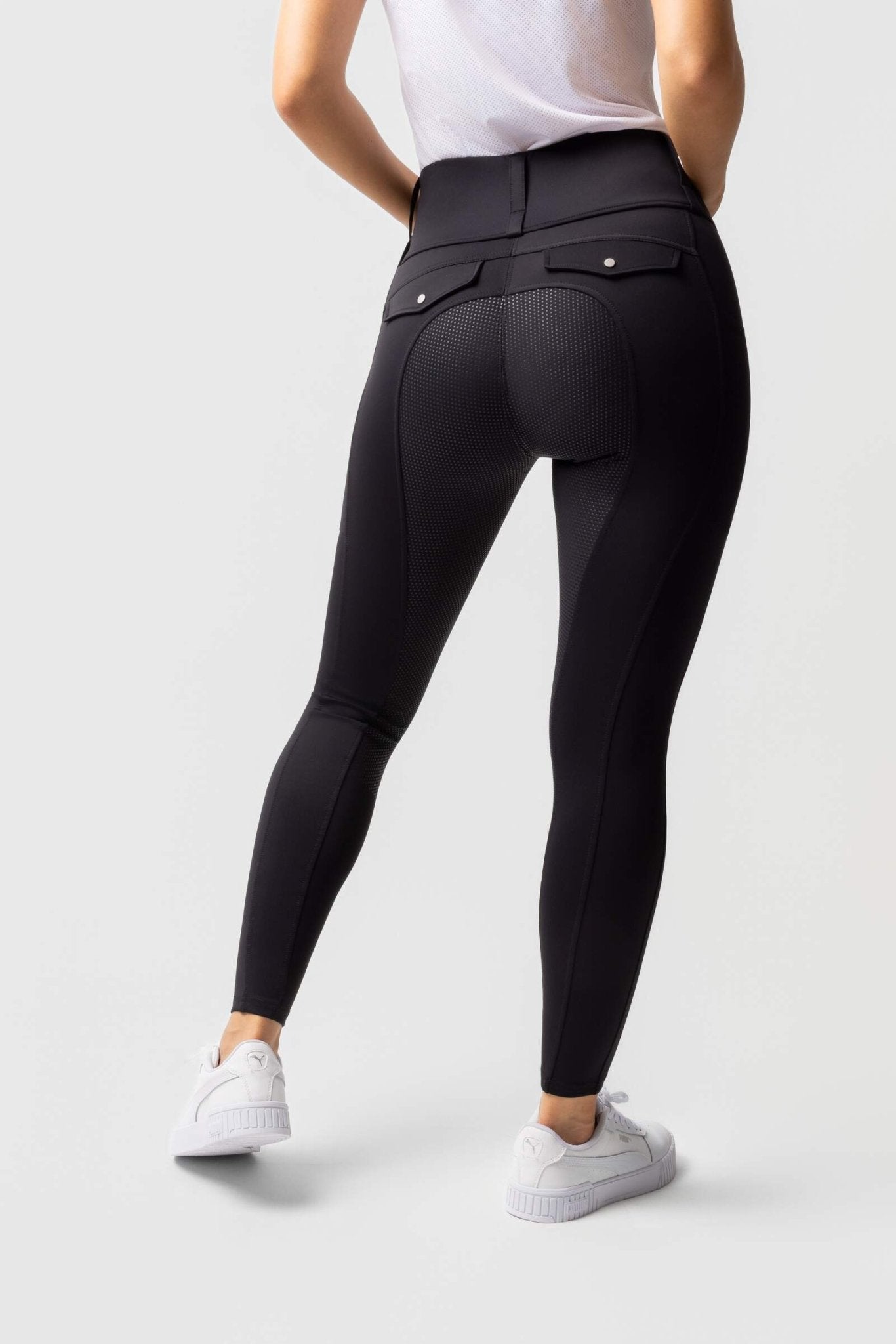 Horze Anya Full Grip Riding Tights Navy - Aitken's Saddlery