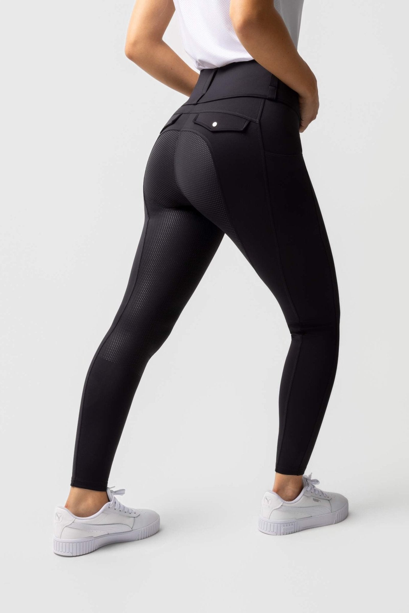 Horze Anya Full Grip Riding Tights Navy - Aitken's Saddlery